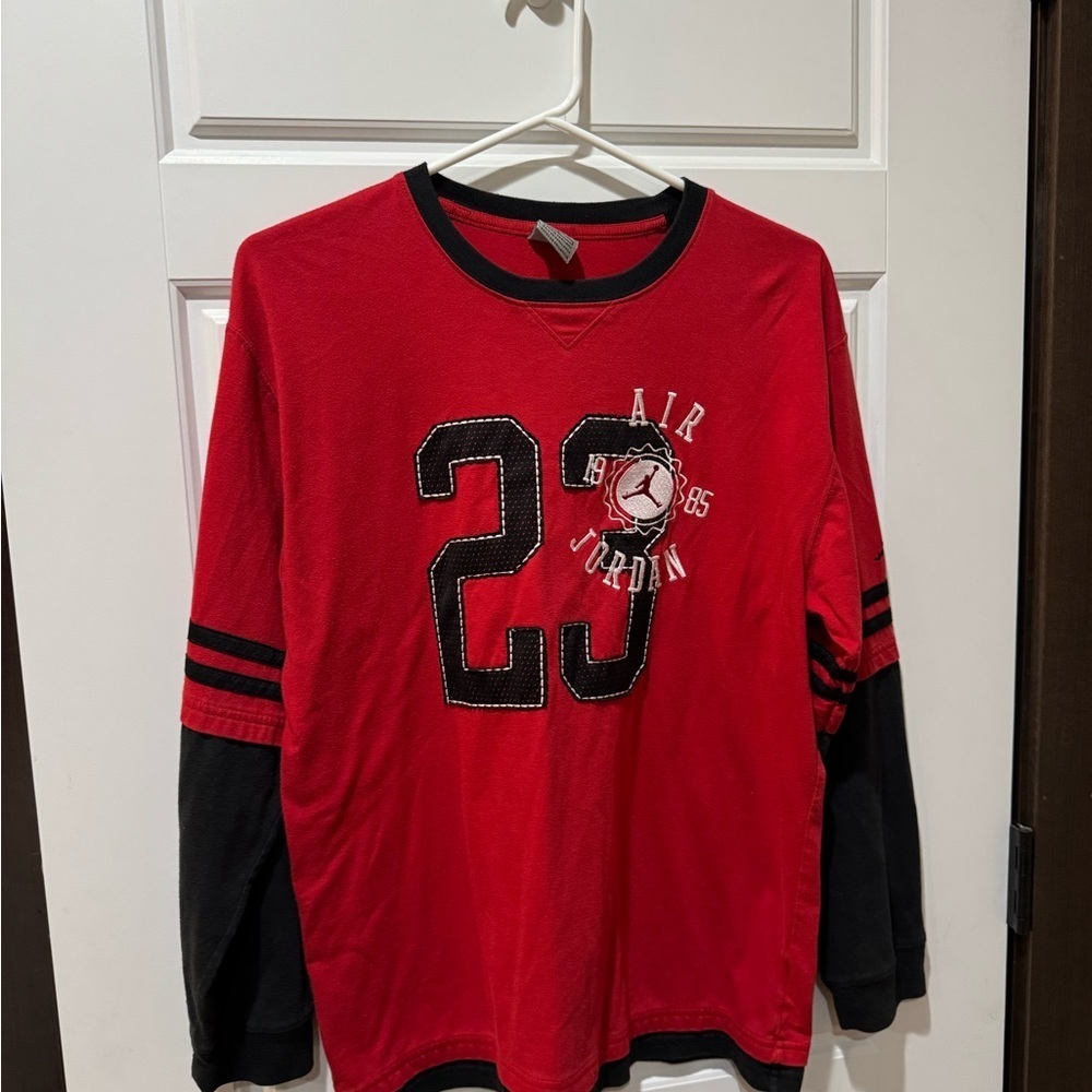 Jordan Red and Black Long Sleeve Tee